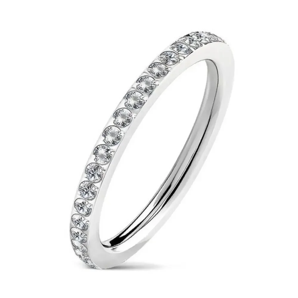 New 316‎L stainless steel eternity ring size 7